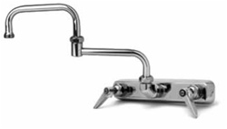 T&S Brass - B-1137 - Workboard Faucet, Wall Mount, 8-inch Centers, 18-inch Double Joint Nozzle, Lever Handles