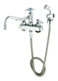 T&S Brass - B-1152 - Workboard Faucet, Deck Mount, 8-inch Centers, 8-inch Swing Nozzle w/Diverter, Hose, Spray Valve