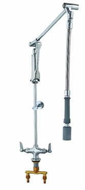 T&S Brass - B-2370 - Roto-Flex Style Pre-Rinse Faucet - Single Hole Base, 4-inch Spreader, Low Flow Spray Head