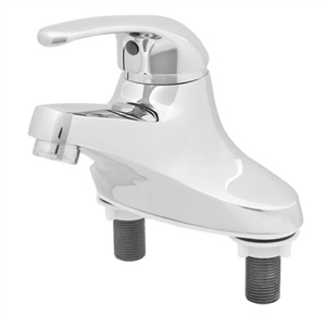 T&S Brass - B-2710 - Single Lever Faucet, 4-inch Centerset, 4-inch Handle, 2.2 GPM Aerator, Pop-Up Drain Assembly