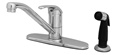 T&S Brass - B-2730 - Single Lever Faucet w/ Sidespray, 9-inch Spout, Swivel Base, Flexible Supplies, 10-inch Deckplate