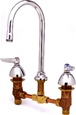 T&S Brass - B-2850 - Lavatory Faucet, Concealed Body, 8-inch Centers, Rigid Gooseneck, Lever Handles