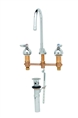 T&S Brass - B-2885 - Lavatory Faucet, Concealed Body, 8-inch Centers, Rigid Gooseneck, Lever Handles, Pop-Up