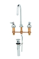 T&S Brass - B-2885-L - Lavatory Faucet, Concealed Body, 12-inch Centers, Rigid Gooseneck, Lever Handles, Pop-Up