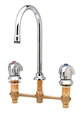 T&S Brass - B-2950 - Lavatory Faucet, Concealed Body, 8-inch Centers, Rigid Gooseneck, Dome Handles