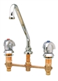 T&S Brass - B-2955 - Lavatory Faucet, Concealed Body, 8-inch Centers, Swing Nozzle, Dome Handles