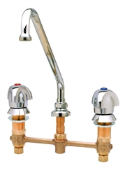 T&S Brass - B-2955 - Lavatory Faucet, Concealed Body, 8-inch Centers, Swing Nozzle, Dome Handles