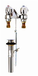 T&S Brass - B-2970 - Lavatory Faucet, 4-inch Centerset, Cast Basin Spout, Aerator, Dome Handles, Pop-Up
