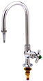 T&S Brass - BL-5705-01 - Lab Faucet, Single Temperature Control, Rigid Gooseneck, Serrated Tip, 1/2-inch NPT Male Inlet