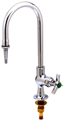 T&S Brass - BL-5705-01 - Lab Faucet, Single Temperature Control, Rigid Gooseneck, Serrated Tip, 1/2-inch NPT Male Inlet