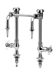 T&S Brass - BL-5707-03 - Lab Faucet, Vandal Resistant, Dual Vac. Breaker Nozzles, Clamp Brace Assembly