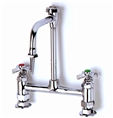 T&S Brass - BL-5715-08 - Lab Mixing Faucet, Deck Mounted, Rigid Vacuum Breaker Nozzle, Serrated Tip, 4-Arm Handles