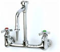 T&S Brass - BL-5725-08 - Lab Mixing Faucet, Wall Mount, Rigid Vacuum Breaker Nozzle, Serrated Tip, 4-Arm Handles
