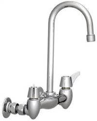 Union Brass&#174; - 28A Wall Mounted Faucet - Large, Rigid Gooseneck, Less Soapdish