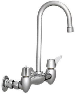 Union Brass&#174; - 28A Wall Mounted Faucet - Large, Rigid Gooseneck, Less Soapdish