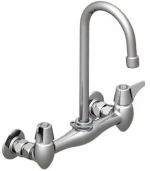 Union Brass&#174; - 29A Wall Mounted Faucet - Large, Swivel Gooseneck, Less Soapdish