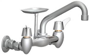 Union Brass&#174; - 40A Wall Mounted Faucet - 6-Inch Spout, With Soapdish