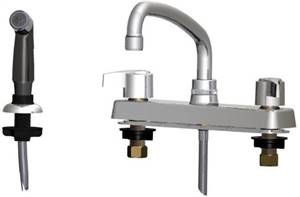 Union Brass&#174; - 581 - Metal Handles, 8-Inch Tube Spout, With Spray
