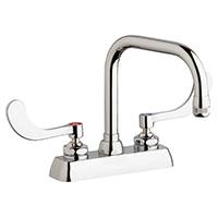 Chicago Faucets W4D-DB6AE1-317ABCP - 4" Deck Mount Washboard Sink Faucet