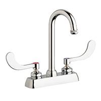 Chicago Faucets W4D-GN1AE1-317ABCP - 4" Deck Mount Washboard Sink Faucet