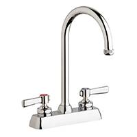 Chicago Faucets W4D-GN2AE1-369ABCP - 4" Deck Mount Washboard Sink Faucet
