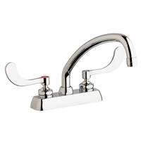 Chicago Faucets W4D-L9E35-317ABCP - 4" Deck Mount Washboard Sink Faucet