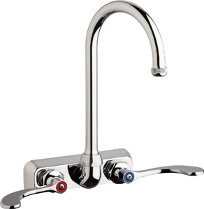 Chicago Faucets W4W-GN2AE1-317ABCP - 4" Wall Mount Washboard Sink Faucet