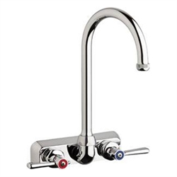 Chicago Faucets W4W-GN2AE1-369ABCP - 4" Wall Mount Washboard Sink Faucet