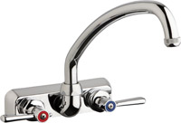 Chicago Faucets W4W-L9E1-369ABCP - 4" Wall Mount Washboard Sink Faucet