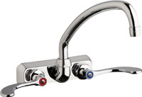 Chicago Faucets W4W-L9E35-317ABCP - 4" Wall Mount Washboard Sink Faucet