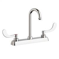 Chicago Faucets W8D-GN1AE1-317ABCP - 8" Deck Mount Washboard Sink Faucet