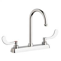 Chicago Faucets W8D-GN2AE1-317ABCP - 8" Deck Mount Washboard Sink Faucet