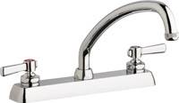 Chicago Faucets W8D-L9E1-369ABCP - 8" Deck Mount Washboard Sink Faucet
