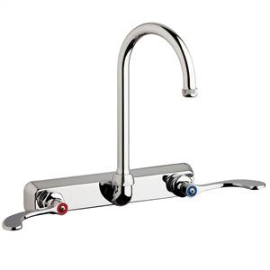 Chicago Faucets W8W-GN2AE1-317ABCP - 8" Wall Mount Washboard Sink Faucet